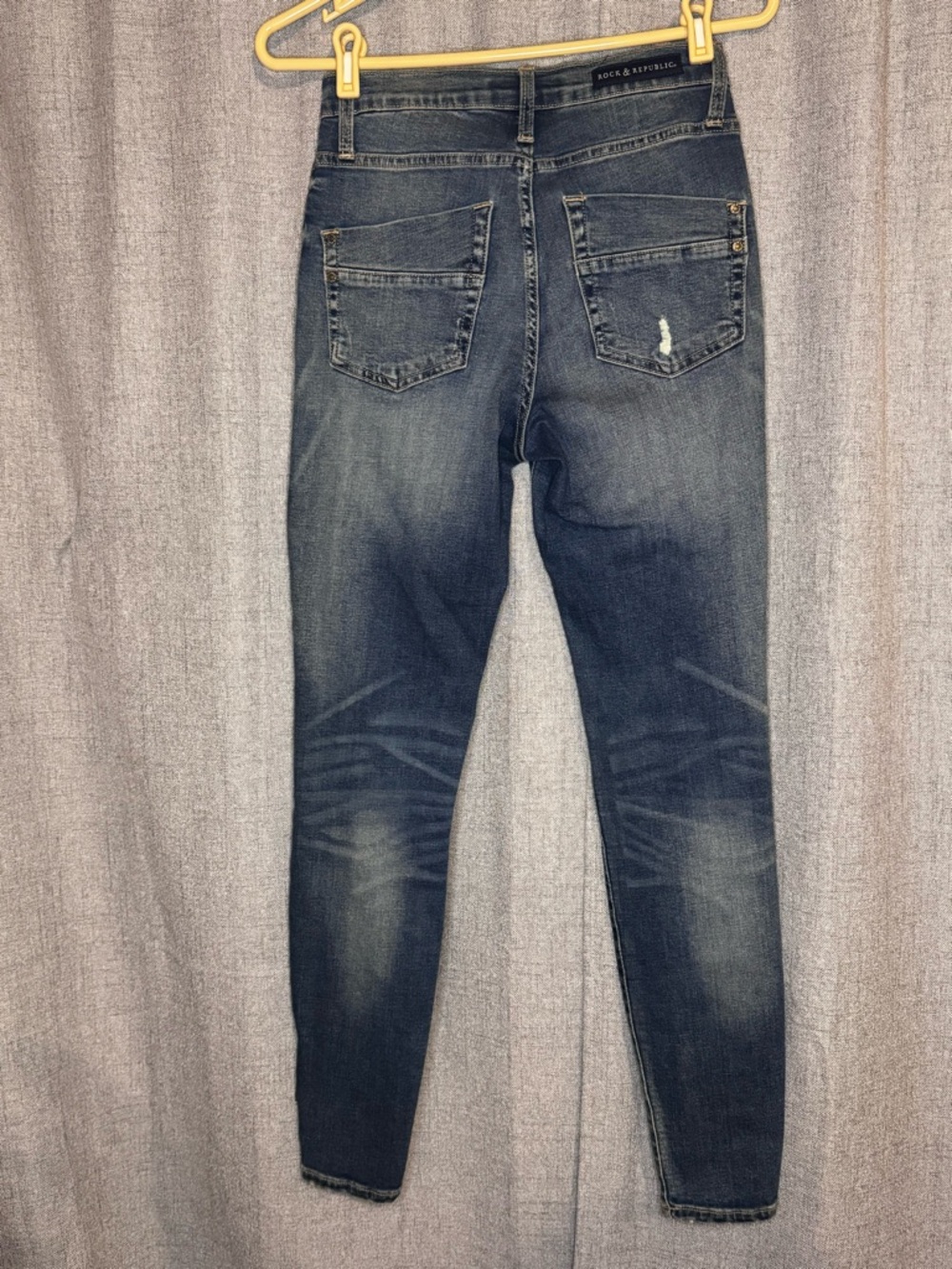 Rock & Republic Kashmiere Y2K Distressed Patchwork Skinny Jeans Size 6 - Picture 4 of 13